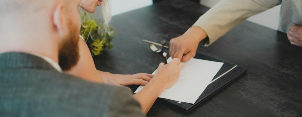 Signing a real estate contract